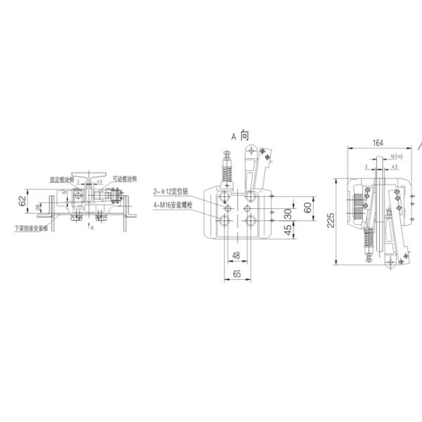 High Performance Elevator Safety Components Safety Gear Elevator 0.25-2.5 M/S Speed