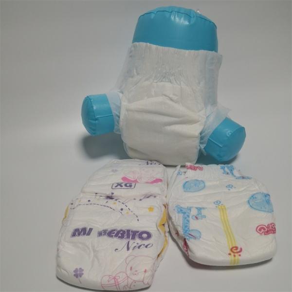 Printed Cotton Elastic Waist Nonwoven Soft Baby Diapers Disposable