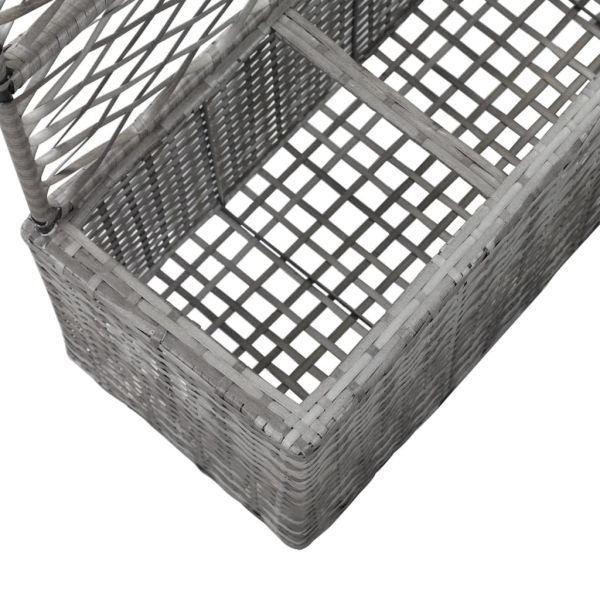 Trellis Raised Bed with 3 Pots Indoor Outdoor Garden Patio Courtyard  Poly Rattan Planter Promotion Usage for Climbing  Plants