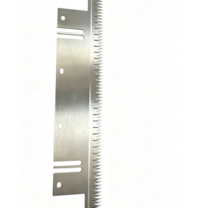Custom Toothed Long Industrial Blade, High Wear Resistant Sharp Serrated Blade for Packaging Paper Plastic Film Cutting