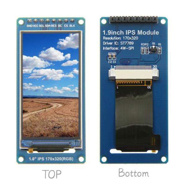 1.9 дюймовый ЖК-модуль Tft, разрешение 170x320, интерфейс SPI с 8 штифтами 4 линии