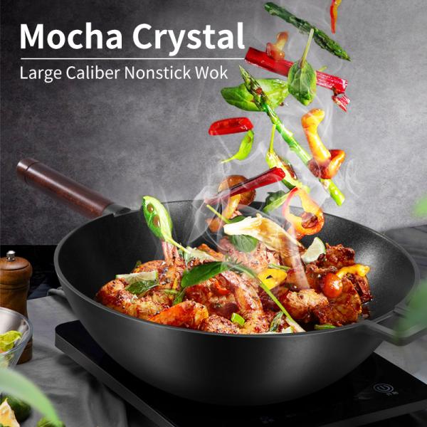 Restaurant Aluminum Alloy Wok Pan Frying Pan 2.3kg PFLUON Coating