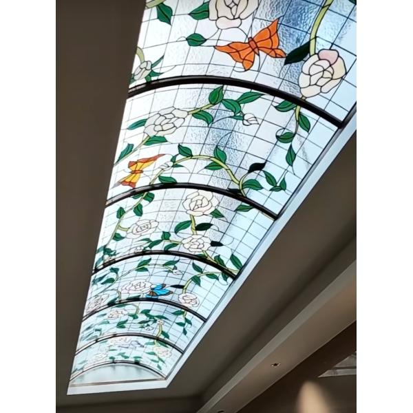 Плавательный бассейн Световое стекло европейское французское украшение потолка Тиффани инкрустированное ремесленное стекло