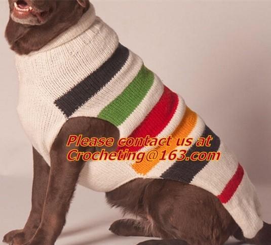Dog snowflake pattern jacquard sweater, sweaters, crochet Pet Sweater, knit dog sweaters