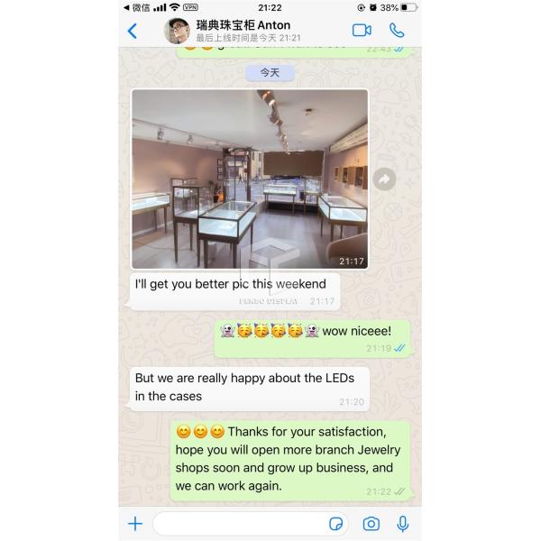 Mobília de vidro da loja de joia de Penbo 1200*400*1050 contra lustrosa