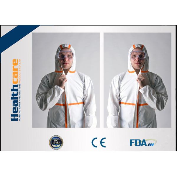 Coveralls PPE EN 14126 устранимые защитные со связанным тумаком