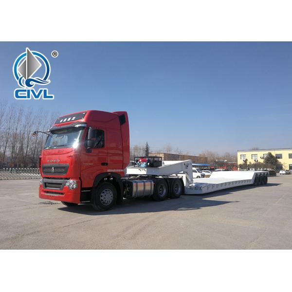 Lowbed semi Trailer With 4 Axles Famous Brand Parts High Strength