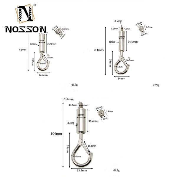OEM Customized 4.6mm-12mm Wire Rope Lock Head Pendant Light Panel Light Pendant Hook with Safety Buckle and Spring Hooks
