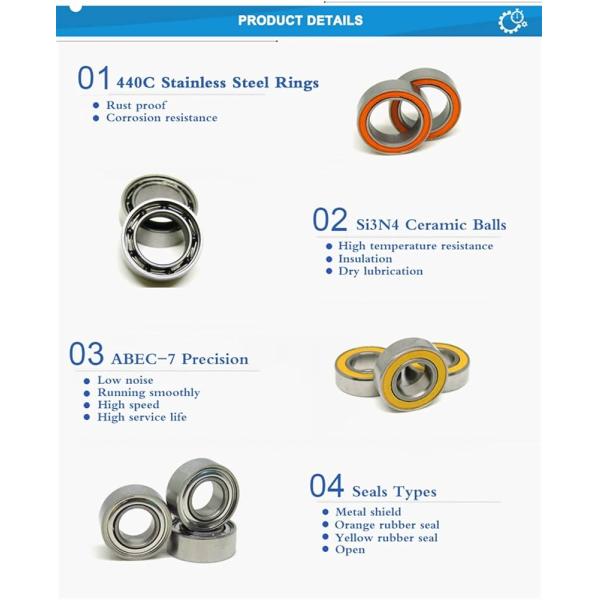Stable Performance Si3N4 Ceramic Balls D6002/608982 Hybrid Ceramic Bearings 15x32x9mm