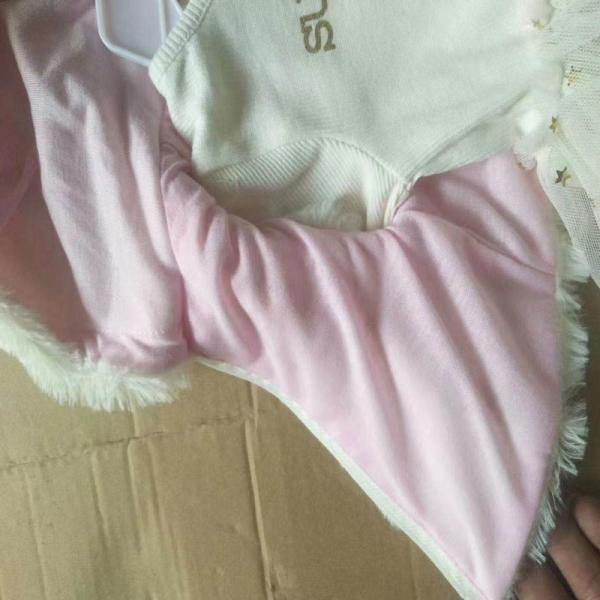 White Children's Winter Clothes Plush Baby Girl Winter Dress In Stock