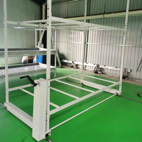 4'X8' Mobile Vertical Multi Cucumber Growing Rack Greenhouse Indoor Ebb And Flow Rolling Tables
