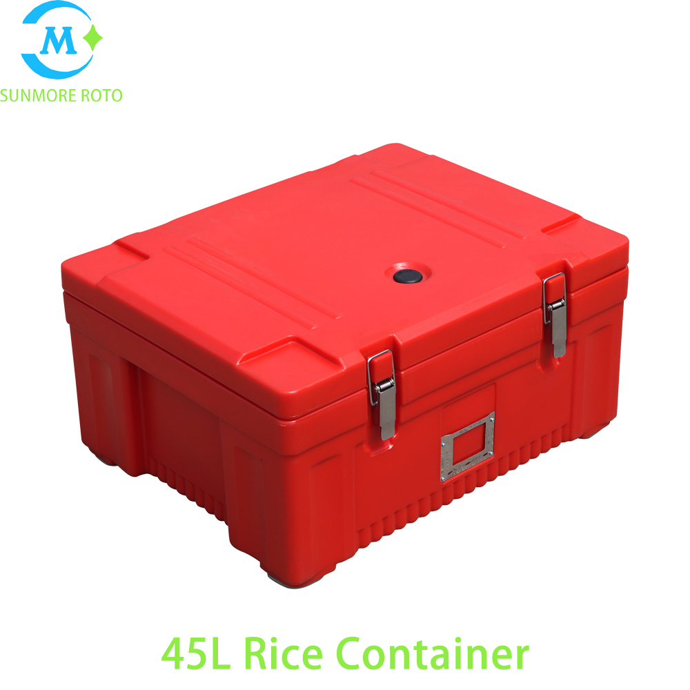 SUNMORE ROTO OEM 45L Rotomolded Thermal Rice Container, Stainless Steel Latch Sealed Insulated Food Storage Box For Catering Food Delivery