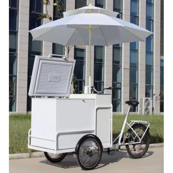 Ice Cream Cabinet Three Wheel Bike Restaurant Retail 200L Electric Ice Cream Bicycle Freezer
