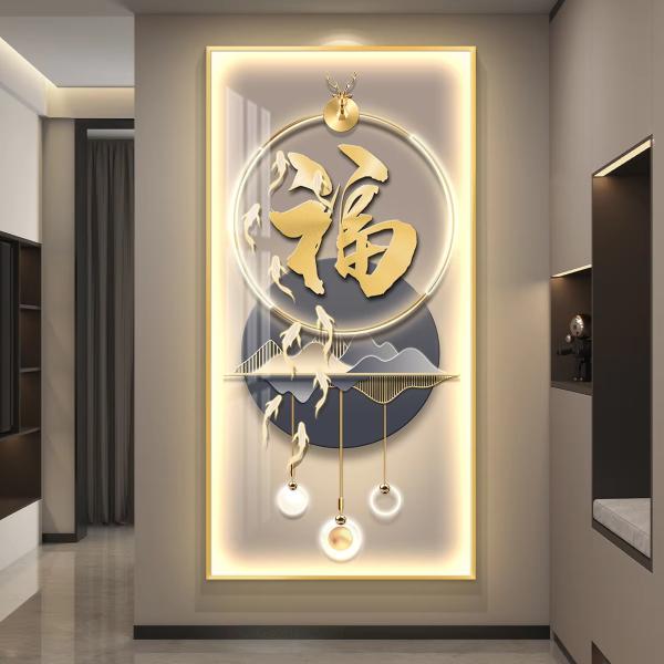 High End Led Wall Decorative Glass Wall Art Animal Artwork Crystal Porcelain Painting