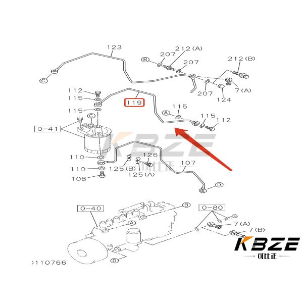 1154150030 1-15415003-0 KBZE MARCA MOTOR DIESEL BUMPA de alimentación para la excavadora HITACHI