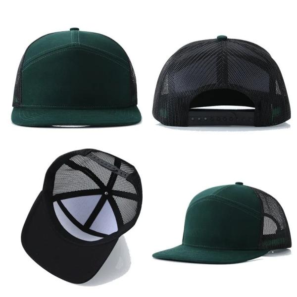 Custom Logo 7 Panels Cap Wholesale Mesh Trucker Hats