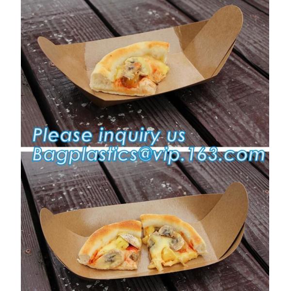 Disposable brown kraft paper boat paper food tray,Latest design food grade cardboard food fold paper boat trays bagease