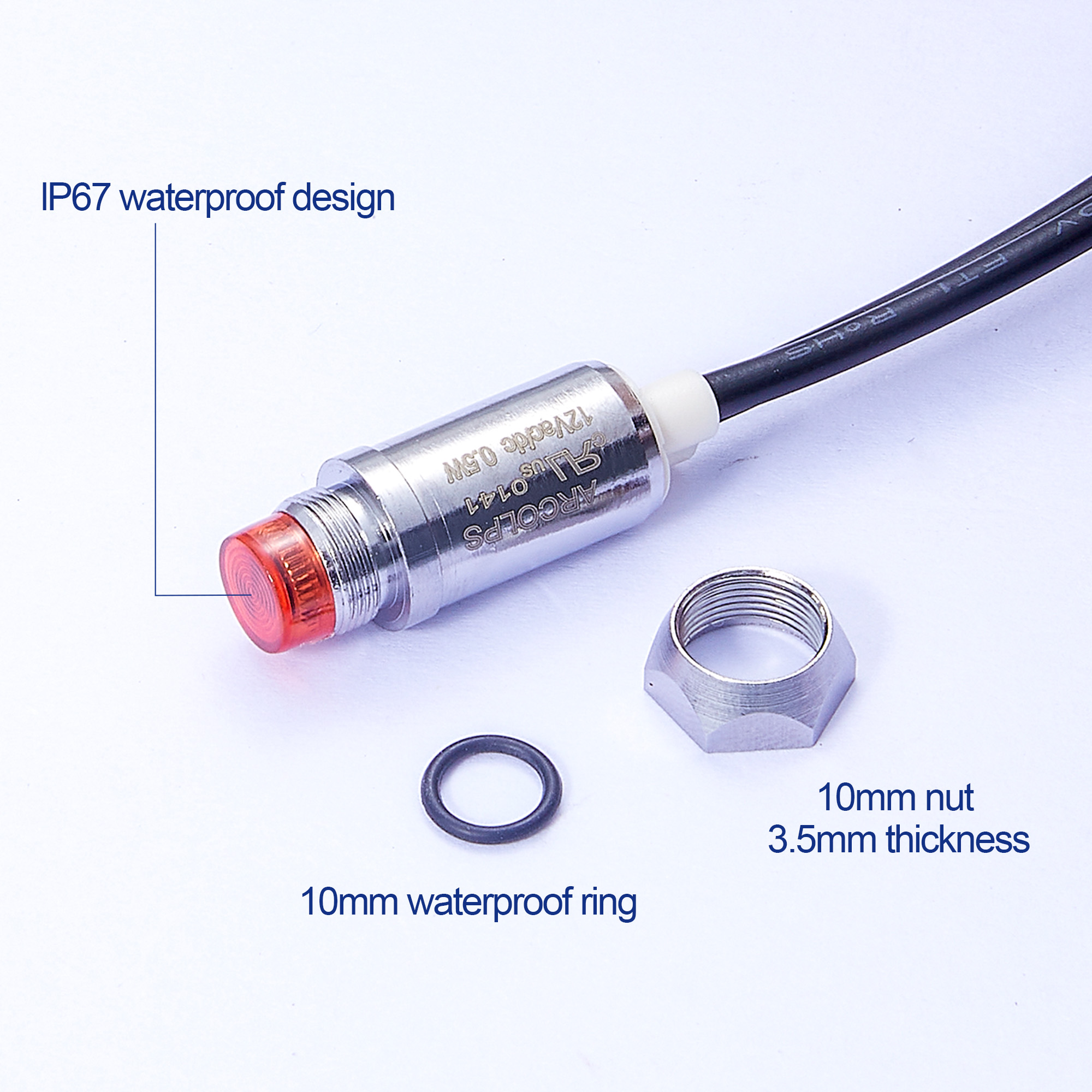 Screw Mount 10mm 6.3mm LED Indicator Light 12V 24V 110V 250V Neon Signal Lamp