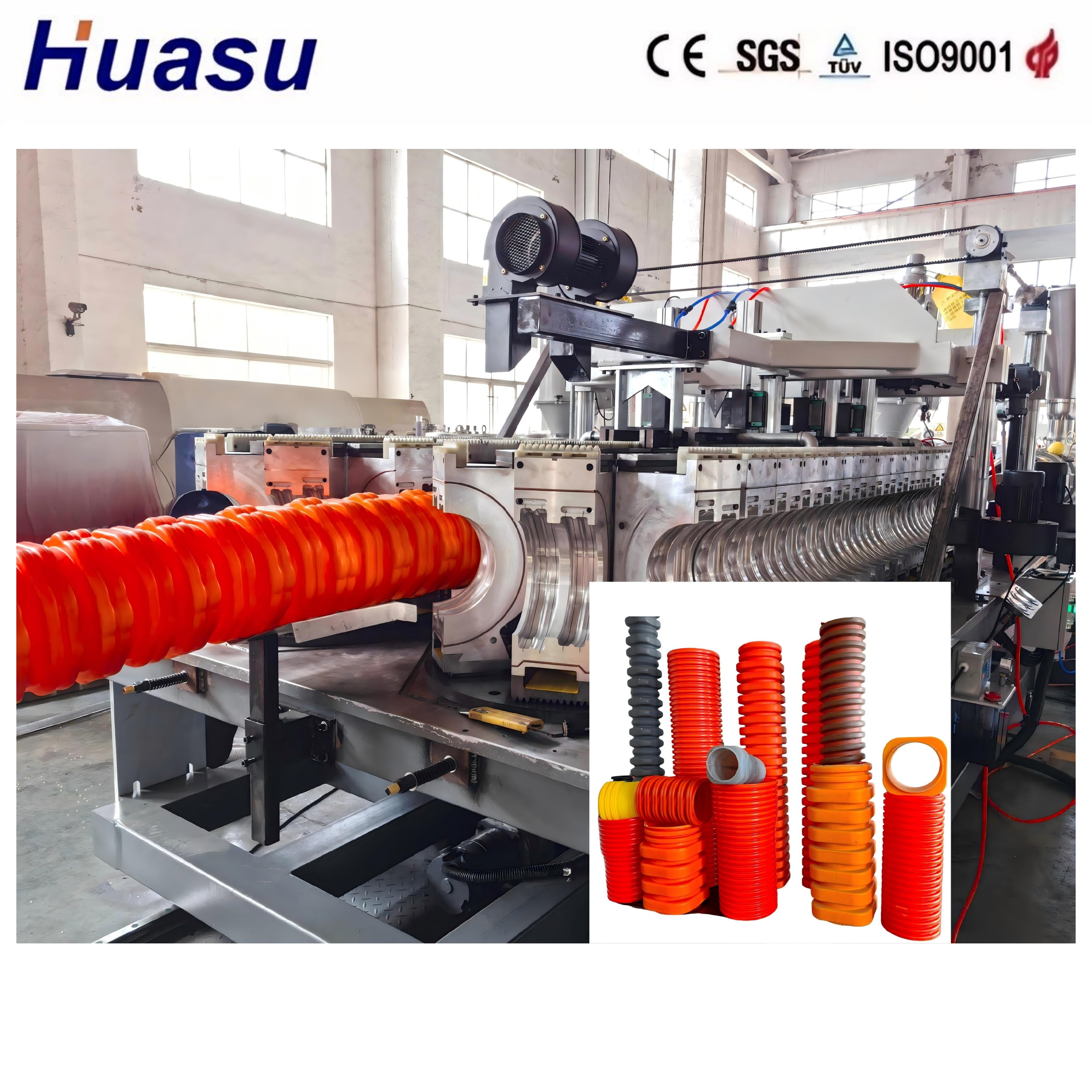 Large Diameter Irregular Plastic Corrugated Pipe Extrusion Line Municipal Wastewater Drainage Tube Manufacturing Production Line