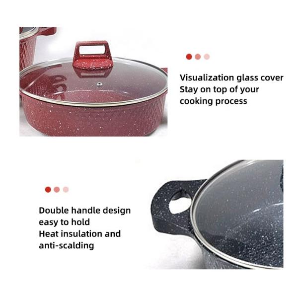 Multicolor 10Pcs Cookware Sets Nonstick Aluminum  Lightweight