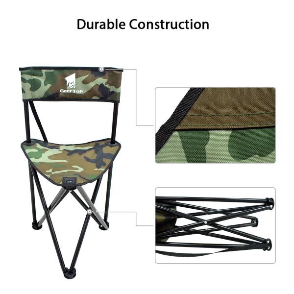 Heat Resistant 2kg Tripod Camping Chair For Fishing