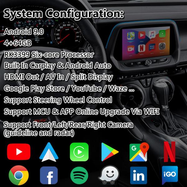 Мультимедиа Lsailt Carplay взаимодействуют для Chevrolet Camaro Tahoe пригородного с автомобилем андроида