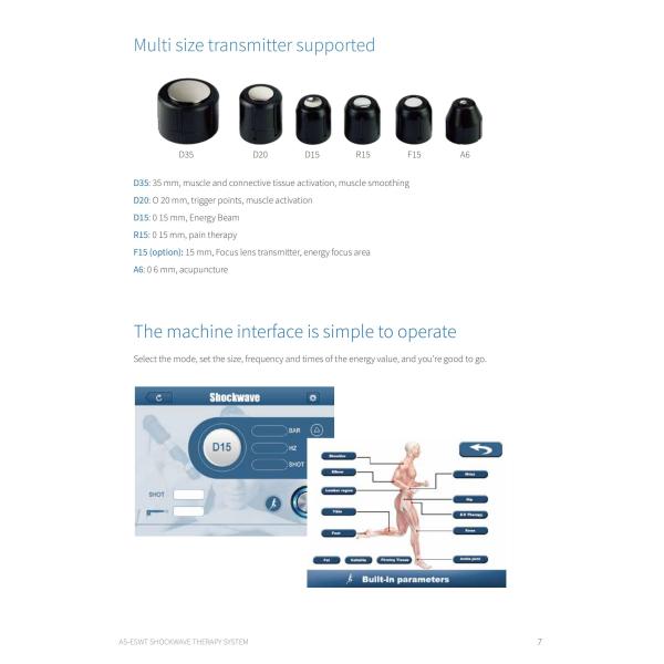 Compact and Portable ESWT Therapy Machine For Pain Relief Shock Wave Physiotherapy Equipment