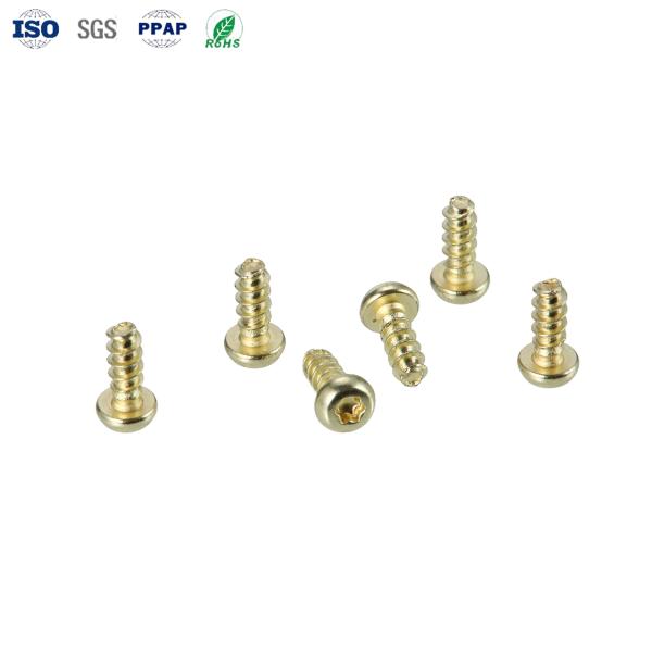 Fijación personalizada Oro Hexágono Lobular Socket Pan Head Tornos de autoaplazamiento con servicios OEM ODM y recubrimiento plano