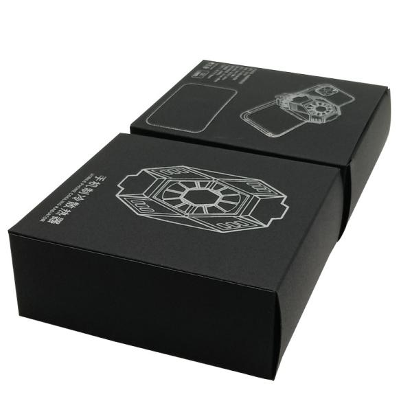 Cajas de papel de cartón blanco de doble inserción negra Caja de juguetes plegables para embalajes de comercio electrónico transfronterizo
