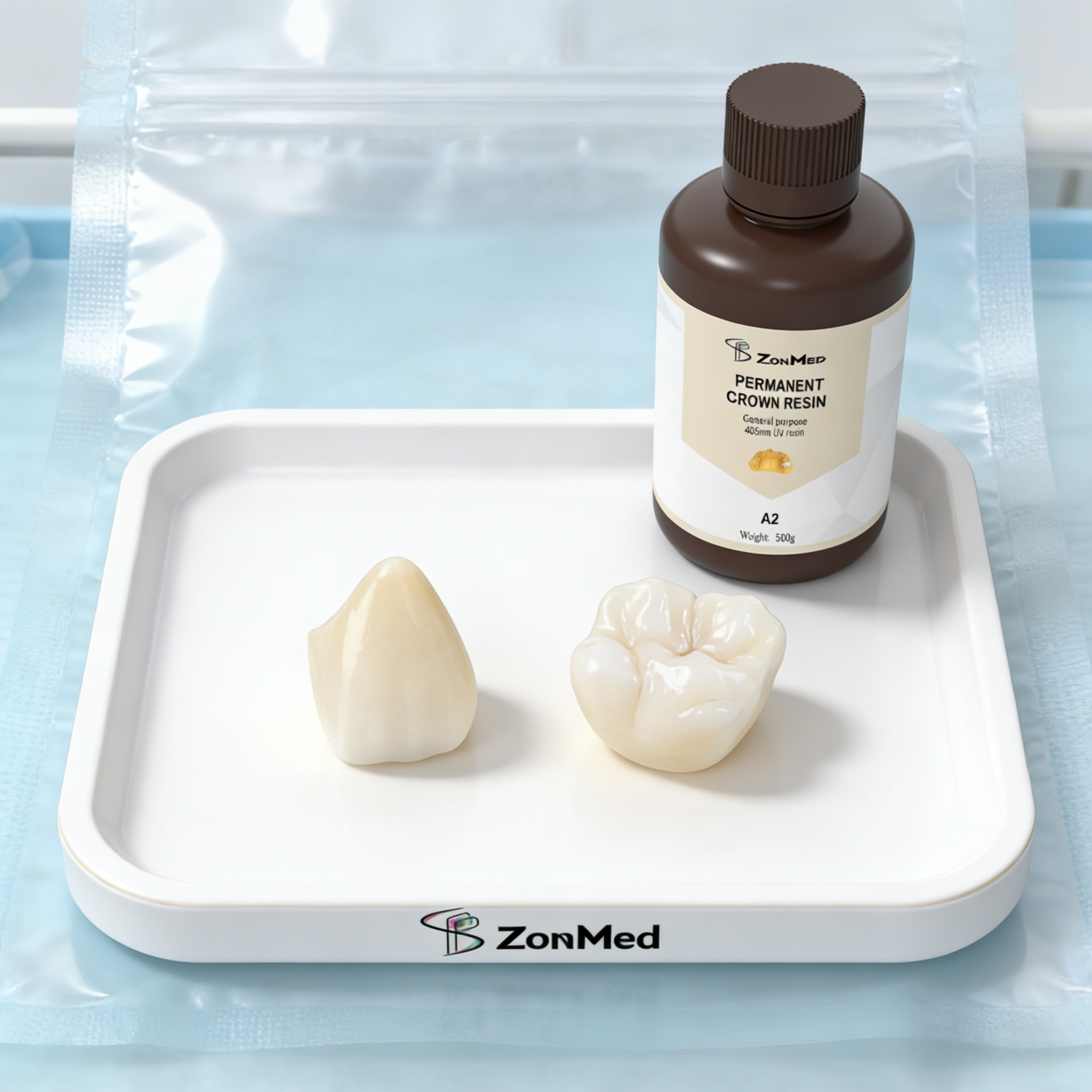 A3 Permanent Crown Resin Shore D 92 Material Composition Synthetic Resin And Ceramic Components Suitable For Dental Crowns