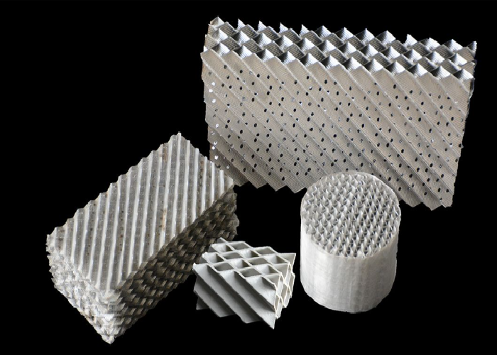 High Efficiency Metal Structured Packing For Low Pressure Drop And Throughput