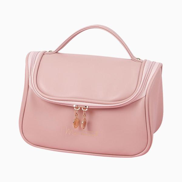 Customized New Arrival Luxury Portable Pu Large White Leather Travel Toiletry Storage Makeup Cosmetic Bags With Logo