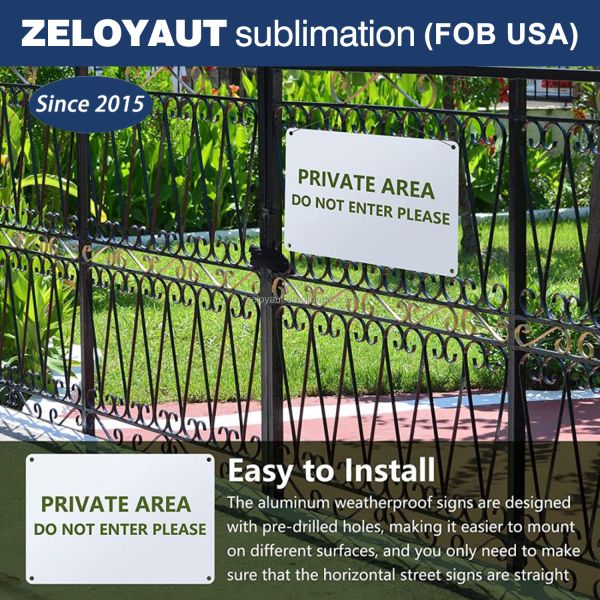 ZELOYAUT Sublimation Blanks Aluminum Street Signs 4 Holes 0.45mm 0.65mm Open Size Customization Sublimable Aluminum Sheets