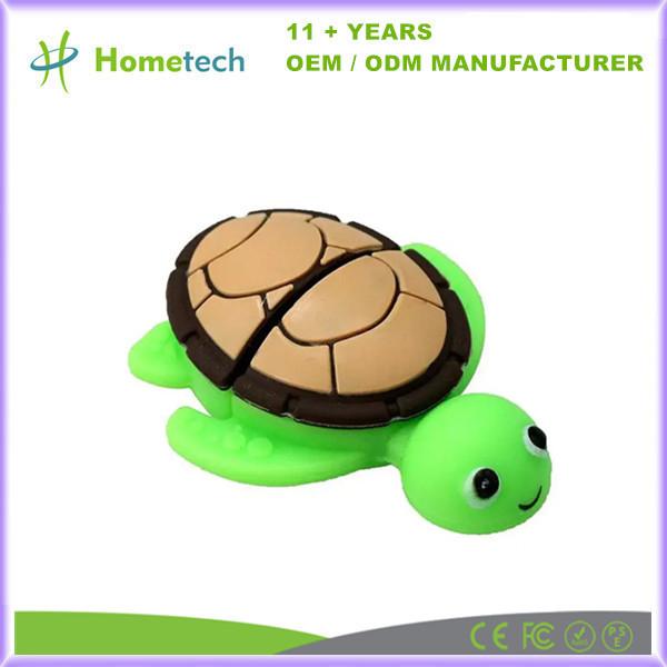 Tortoise Shape Customized USB Flash Disk Rubber Cartoon Pendrive Cute USB Flash Drive