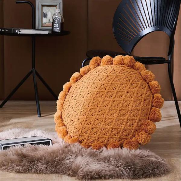 High Density Foam Filling Knitted Throw Pillow Case for Sofa Bed Decor in Customized Color