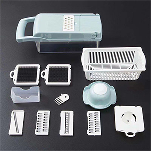 Custom Logo Stainless Steel 8 Blades Potato Onion Food Chopper Mandoline Vegetable Slicer