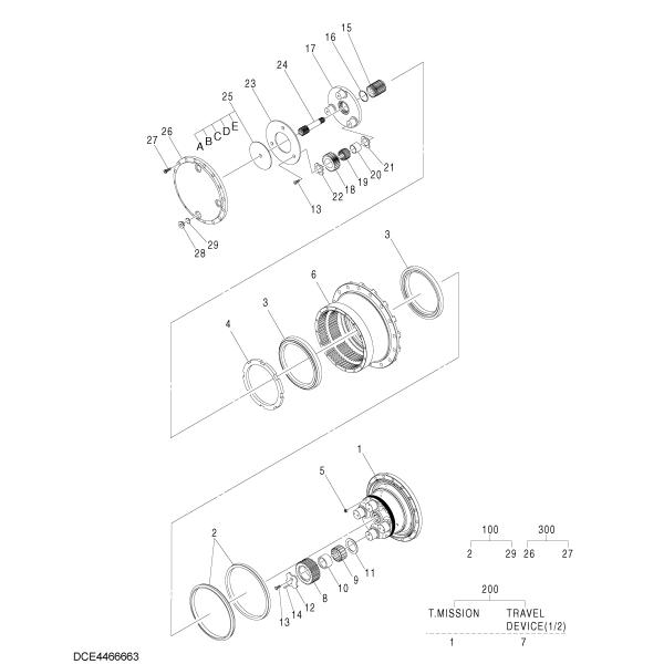 4466663 250kg Hydraulic Final Drive ZX160 Travel Gearbox With Motor For Hitachi ZX160
