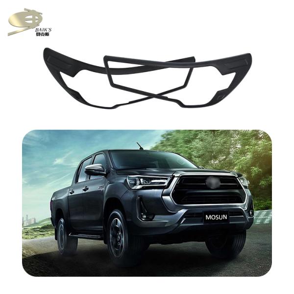 2.2mm Thickness Exterior Body Kits Front Lamp Cover For Toyota Hilux Revo 2020-2021