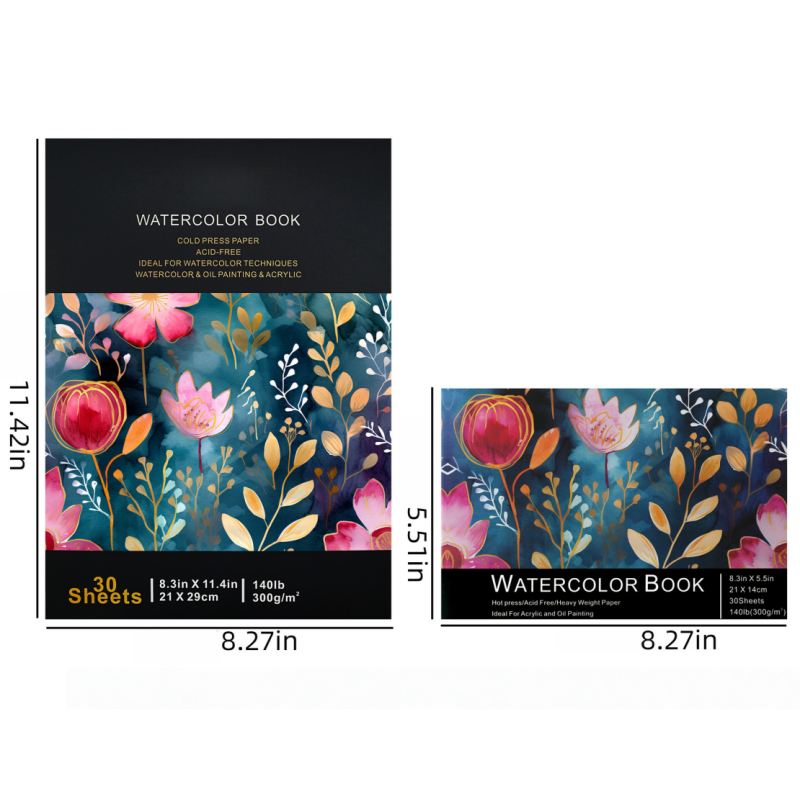 A4 A5 300 Gsm Watercolor Sketchbook Stationary Thick Blank Drawing Pad For Travel