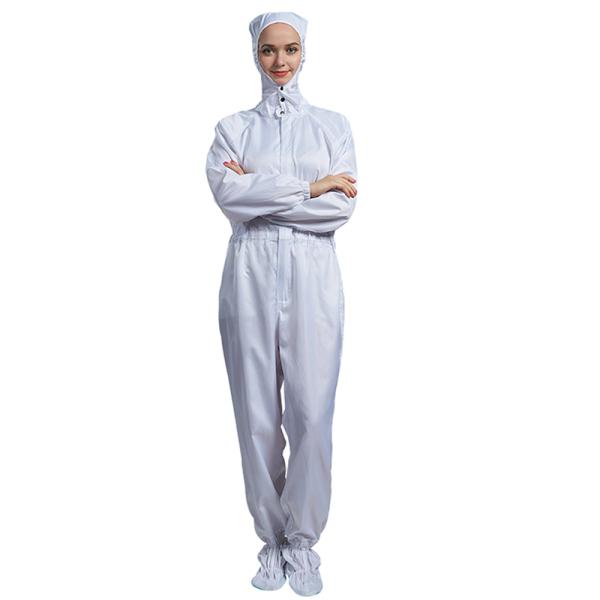 Four - Piece Snap Cleanroom Suit Unisex S~4XL Antistatic Dustproof Autoclavable Customized Blue / White HanYang Clean