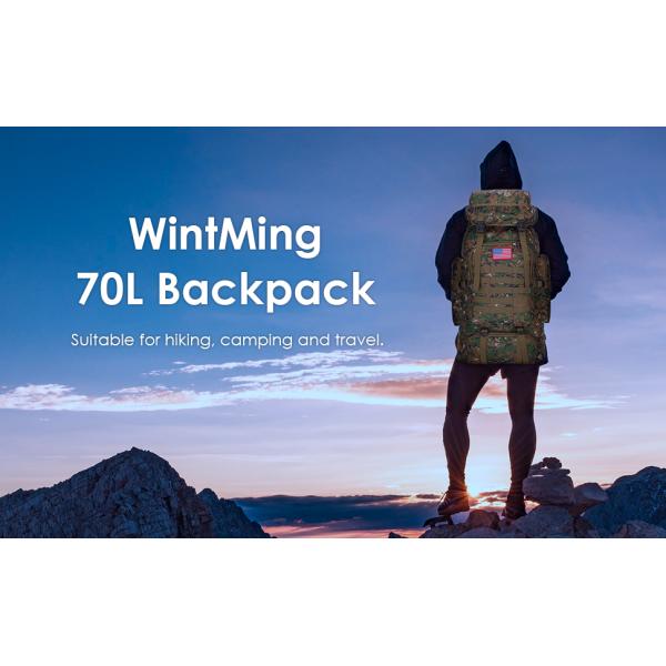 70l Camping Hiking Backpack Molle Rucksack Waterproof Travel Daypack