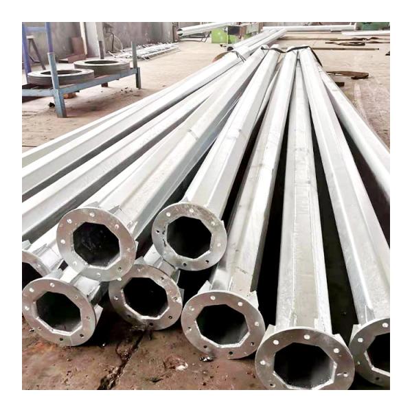 Octagonal Galvanized Outdoor Street Light Post Q235b Metal
