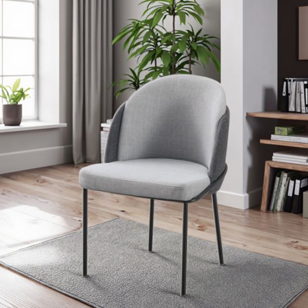 Nordic Modern Fabric Dining Chair with Soft Cushion Eco-Friendly Upholstered Backrest for Home Bar Apartment Use