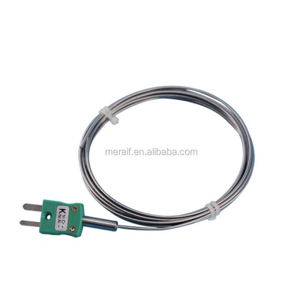 Thermal profile PFA high temperature stand omega k type thermocouple green connector with plug for industrial use