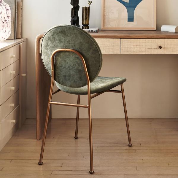 Turquoise Velvet Chairs Dining Round Dinette Sets With Gold Steel Legs