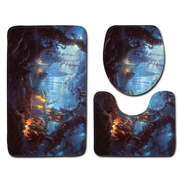 45cm*75cm Toilet Mat Set Absorbent Non Slip Restroom Rug Set
