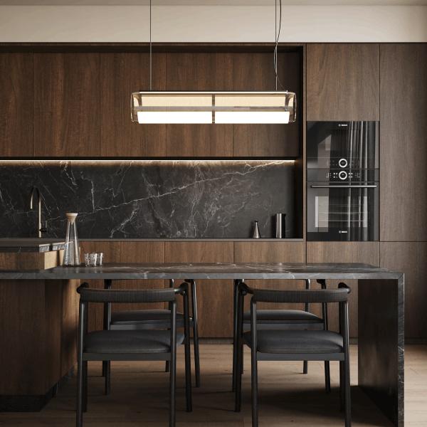 Half Bullnose Countertop Edging Wooden Furniture Customized Modern Kitchen Cabinets