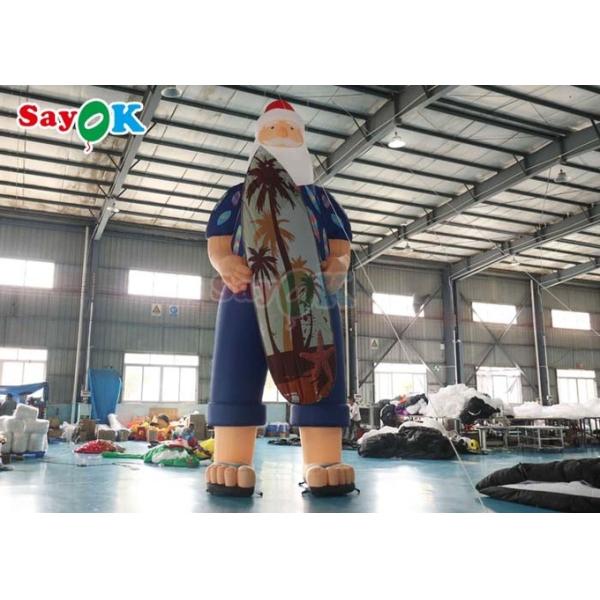 Гавайский рождественский декоративный модель надувный Санта Клаус на пляже Размер 7,6 м