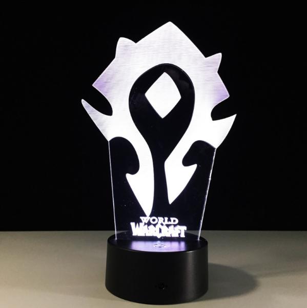 World Warcraft 7 Colors Change 3D LED Night Light with Remote Control Ideal For Birthday Gifts And Party Decoration