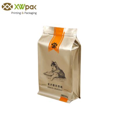 O costume 1KG imprimiu o saco inferior liso dos alimentos para animais de estimação com zíper e válvula